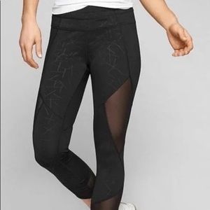 Athleta Angle Aura Sonar Mesh Crop Capri in Black